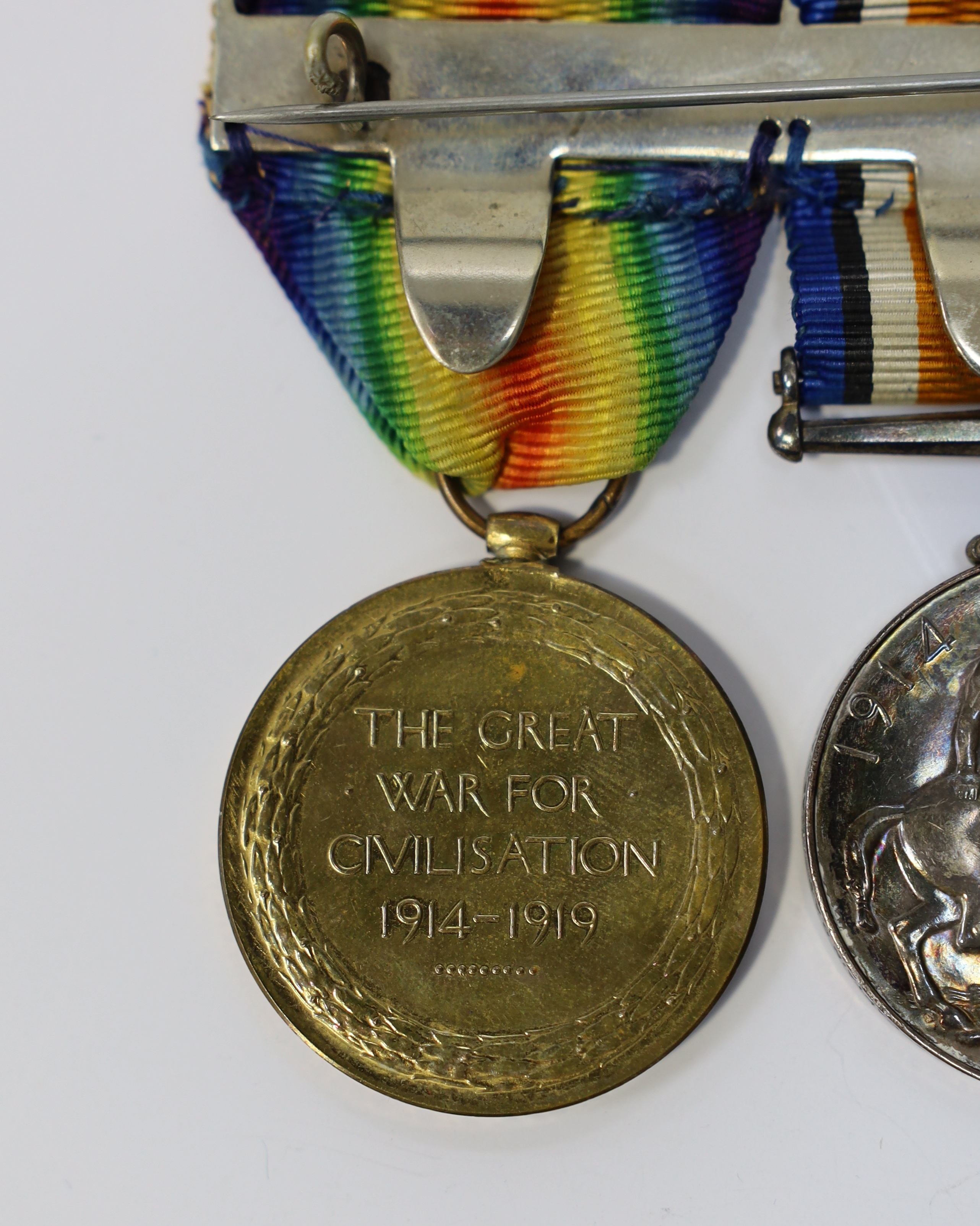 A WW1 pair oddly named for 'Maj Gen A.G.Dallas. Capt D.A.G.Dallas Jacob's Horse 1916-' with miniatures and a 1937 Coronation medal (5). Condition - fair